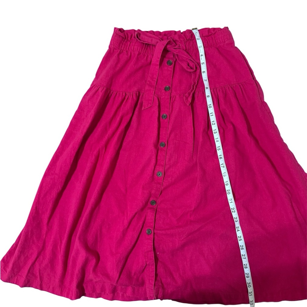Universal Thread Fuchsia Button-Down A-Line Skirt - image 3